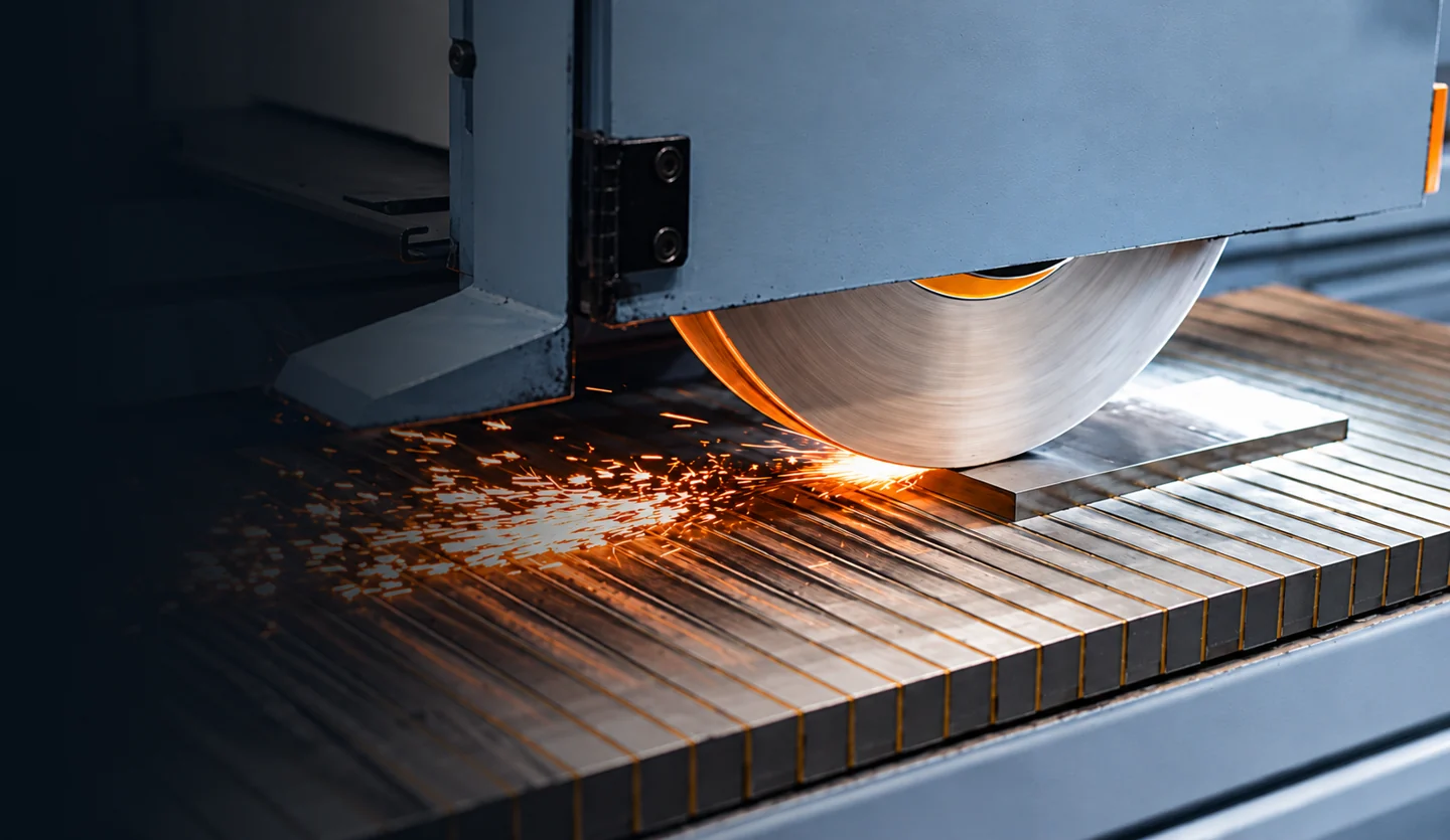 Surface grinding a steel workpiece on a magnetic chuck